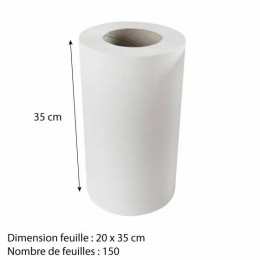 Bobine essuyage blanche prédécoupée 20 x 35 cm - par 12