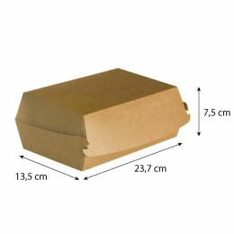 Grande boîte hamburger kraft brun 23,7 x 13,5 x 7,5 cm - par 100