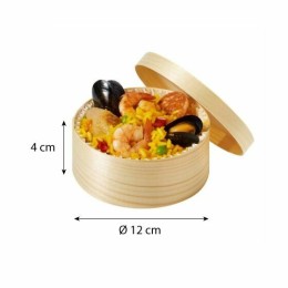 Boîte ronde en bois avec couvercle et papier cuisson 400 ml - par 160