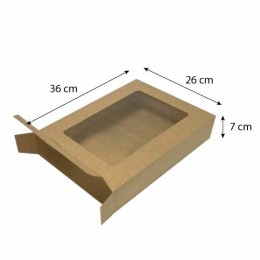 Boîte carton pour plateau avec fenêtre 36 x 26 x 7 cm - par 50