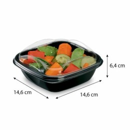 Barquette plastique noire avec couvercle Deliverypack 500 ml - par 30