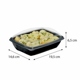 Barquette plastique noire avec couvercle Deliverypack 750 ml - par 30