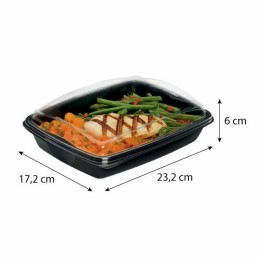 Barquette plastique noire avec couvercle Deliverypack 950 ml - par 30