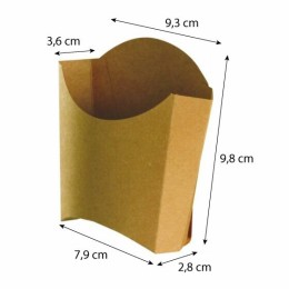 Petit cornet à frites kraft brun 9,3 x 3,6 x 9,8 cm - par 100
