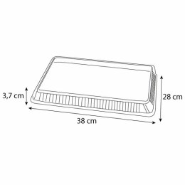 Couvercle plastique transparent pour plateau repas plastique blanc 6 compartiments 37 x 27,1 x 3,4 cm - par 25