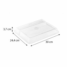 Couvercle plastique pour plateaux repas bagasse 24 x 30 cm - par 50 