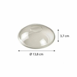Couvercle plastique transparent pour mini assiette ronde bagasse 13 cm - par 100