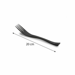Fourchette réutilisable plastique noire 20 cm - par 40