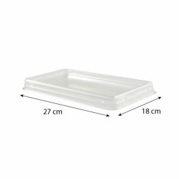 Couvercle plastique transparent pour barquette plastique blanche spécial brochettes 1200 et 2700 ml - par 240
