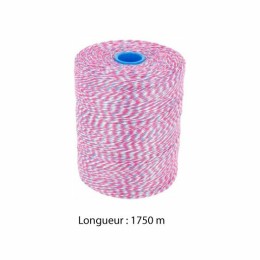 Ficelle alimentaire plastique bleu blanc rouge calibre 3,5/2 1750 m en seau avec dévidage central - à l'unité