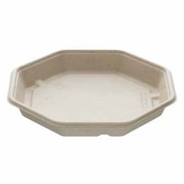 Assiette octogonale en bagasse Ø 23 cm - par 300
