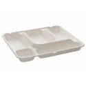Plateau repas bagasse 5 compartiments 24 x 29,5 x 4 cm - par 50