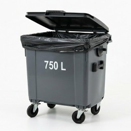 Grande housse conteneur plastique noire 750 litres - par 50