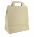 Sac papier kraft brun à poignées plates 26 + 14 x 29 cm - par 250