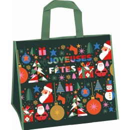 Sac réutilisable polypropylène tissé "Noël" 40 x 12 + 12 x 35 cm - par 100
