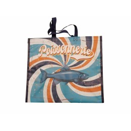 Sac réutilisable polypropylène tissé "poissonnerie vintage" 40 x 35 + 20 cm - par 100
