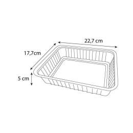 Barquette plastique scellable transparente 1500 ml Alphacel - par 450