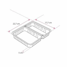 Barquette plastique transparente 2 compartiments scellable Alphacel 1380 ml - par 420