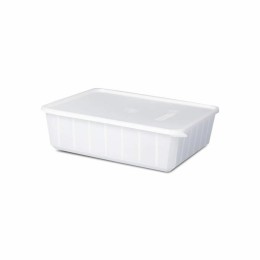 Barquette plastique blanche CARTY micro-ondable 1100 ml avec couvercle - par 100