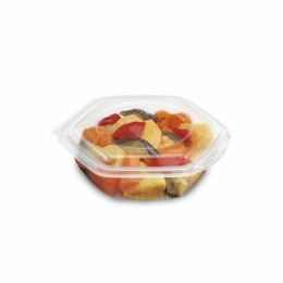 Barquette plastique transparente Alphatop 375 ml avec couvercle - par 300