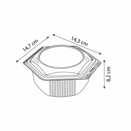 Barquette plastique Alphatop 500 ml micro-ondable avec couvercle - par 50
