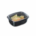 Barquette plastique noire avec couvercle indépendant Archipack 375 ml - par 480