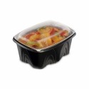 Barquette plastique noire avec couvercle indépendant Archipack 500 ml - par 480