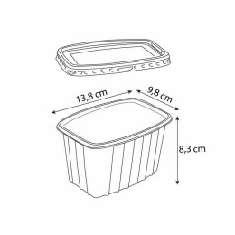 Barquette plastique transparente haute avec couvercle Pack Chaleur 600 ml - par 500