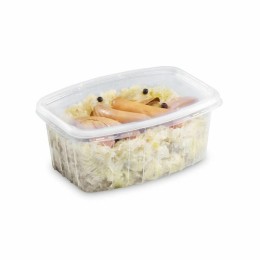 Barquette plastique transparente avec couvercle Pack Chaleur 1800 ml - par 200