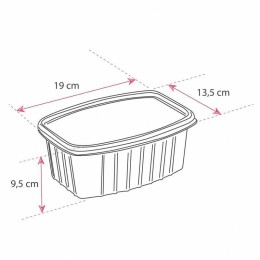 Barquette plastique transparente avec couvercle Pack Chaleur 1800 ml - par 200
