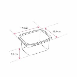Boîte plastique transparente avec couvercle Prestipack 1350 ml - par 200