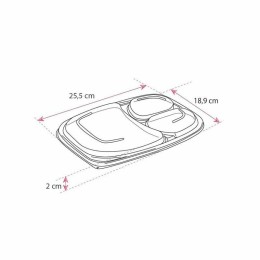 Couvercle transparent pour barquette COOKIPACK 1250 ml 3 compartiments - par 320