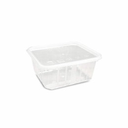 Barquette plastique transparente CARTY micro-ondable 450 ml avec couvercle - par 200