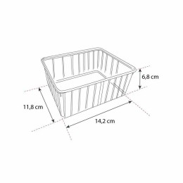 Barquette plastique transparente CARTY micro-ondable 750 ml avec couvercle - par 200