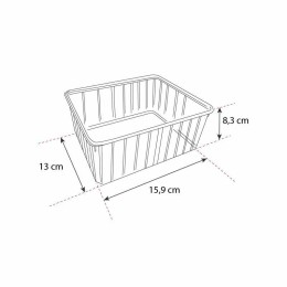 Barquette plastique transparente avec couvercle 1150 ml - par 100