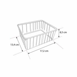 Barquette plastique transparente CARTY micro-ondable 1350 ml avec couvercle - par 100