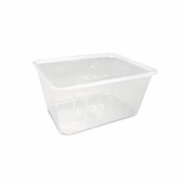 Barquette plastique transparente CARTY micro-ondable 1800 ml avec couvercle - par 100