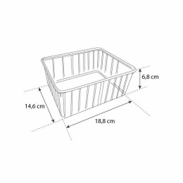 Boite plastique transparente CARTY micro-ondable 1350 ml avec couvercle - par 100