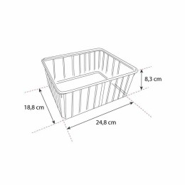 Barquette plastique transparente avec couvercle 3000 ml - par 90