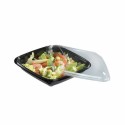 Boîte à salade plastique noire avec couvercle Crudipack 500 ml - par 80