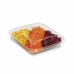 Boîte à salade plastique transparente avec couvercle Crudipack 750 ml - par 70