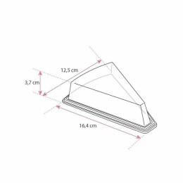 Part de tarte triangle fond noir  avec couvercle transparent - par 720