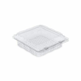 Barquette plastique transparente Patipack à couvercle 27,2 x 26,3 x 8,1 cm - par 160