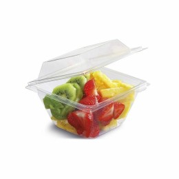 Barquette Freshipack transparente 370 ml avec couvercle attenant - par 450