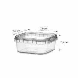 Boîte carrée avec fermeture de sécurité 125 ml - par 350