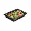 Boîte à salade plastique noire avec couvercle Freshipack 1200 ml - par 30