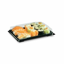 Boîte noire pour sushi FORMIPACK 19,4 x 13,9 cm  avec couvercle - par 300