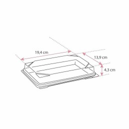 Boîte noire pour sushi FORMIPACK 19,4 x 13,9 cm  avec couvercle - par 300
