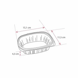 Barquette plastique transparente avec couvercle attenant Standipack 375 ml - par 500