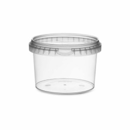 Pot plastique transparent rond avec fermeture de sécurité 565 ml - par 250